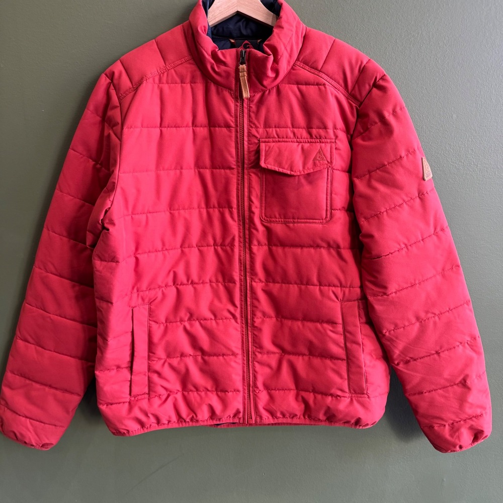 Gerry Mens Large Rust‎ Red Quilted Puffer Winter Jacket Coat Insulated